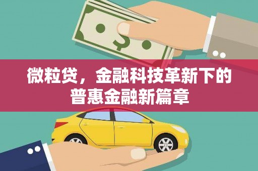 宝安微粒贷，金融科技革新下的普惠金融新篇章